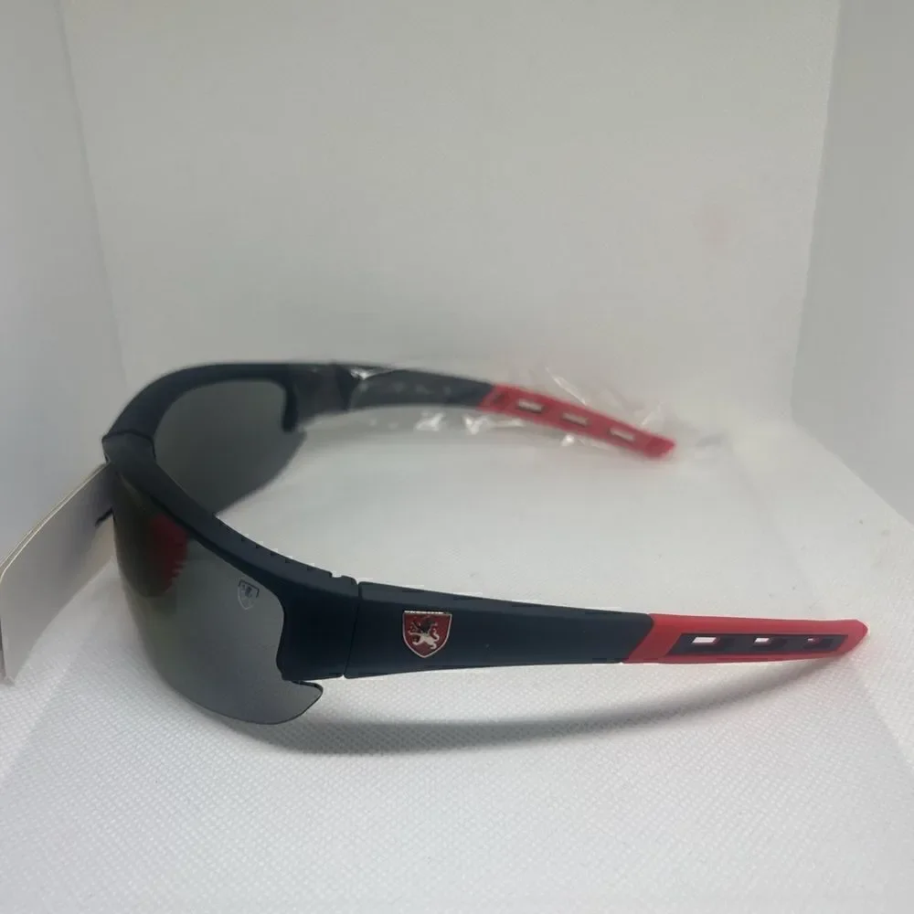 Khan Mirrored Mens Wrap Semi Rimless Sunglasses